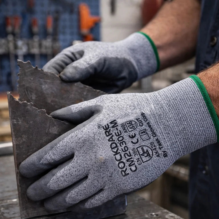 TASK CUTMAN 13G ANSI A2 Cut Resistant Polyurethane Coated Gloves, Gray, CM26230E