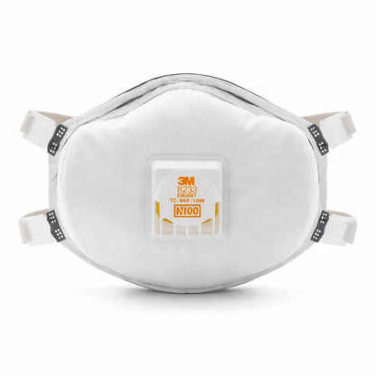 3M 8233 N100 Industrial Respirator with Valve, USA Made, White
