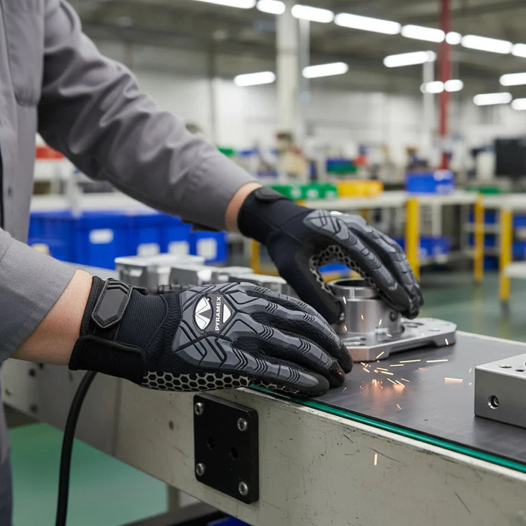 Pyramex GL203HT Synthetic Leather A2 Cut Impact Gloves, Black