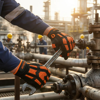 TASK ROCKDARE Anit-Vibration Side Impact Gloves, Black, RD1020