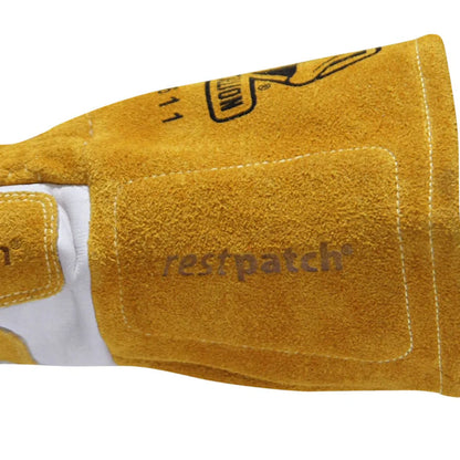 Black Stallion MIG Welding Gloves w/Reinforced Palm, GM1611-WT, Natural/White
