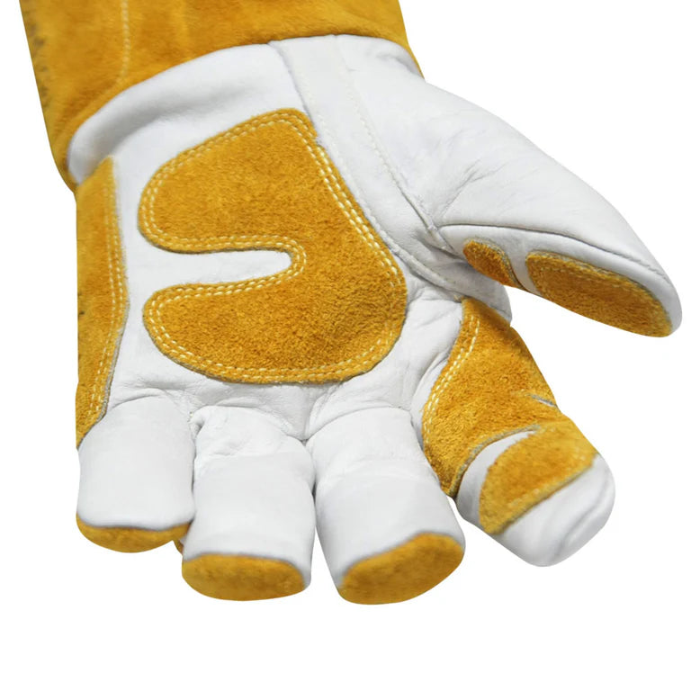 Black Stallion MIG Welding Gloves w/Reinforced Palm, GM1611-WT, Natural/White
